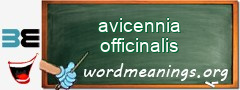 WordMeaning blackboard for avicennia officinalis